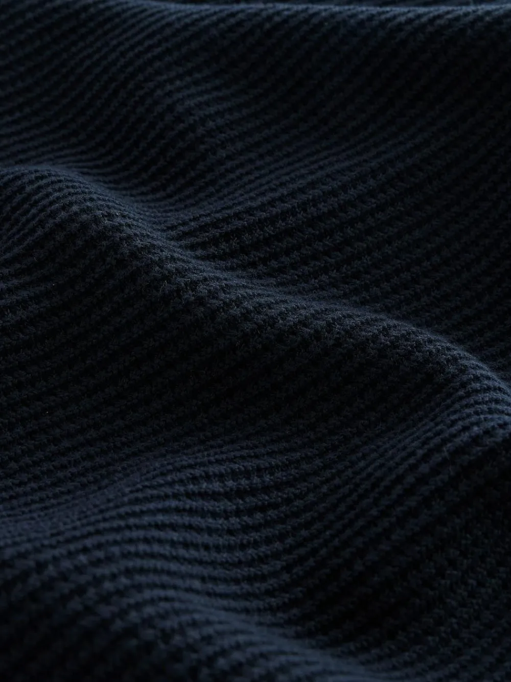 Best Next Regular Fit Textured Oxford Mock Shirt Jumper Navy Blue