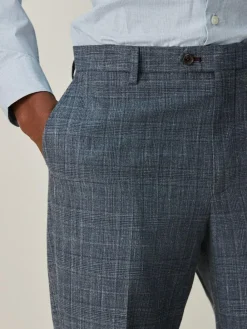 Next Regular Fit Trimmed Check Suit Trousers^ Pants & Chinos