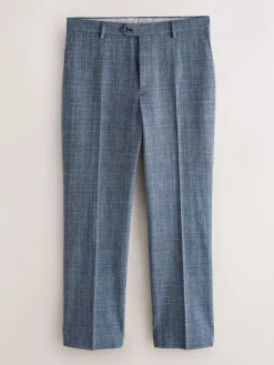 Next Regular Fit Trimmed Check Suit Trousers^ Pants & Chinos