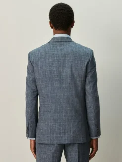 Next Regular Fit Trimmed Check Suit Jacket^ Occasionwear|Blue Suits