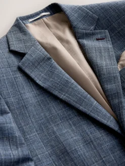 Next Regular Fit Trimmed Check Suit Jacket^ Occasionwear|Blue Suits