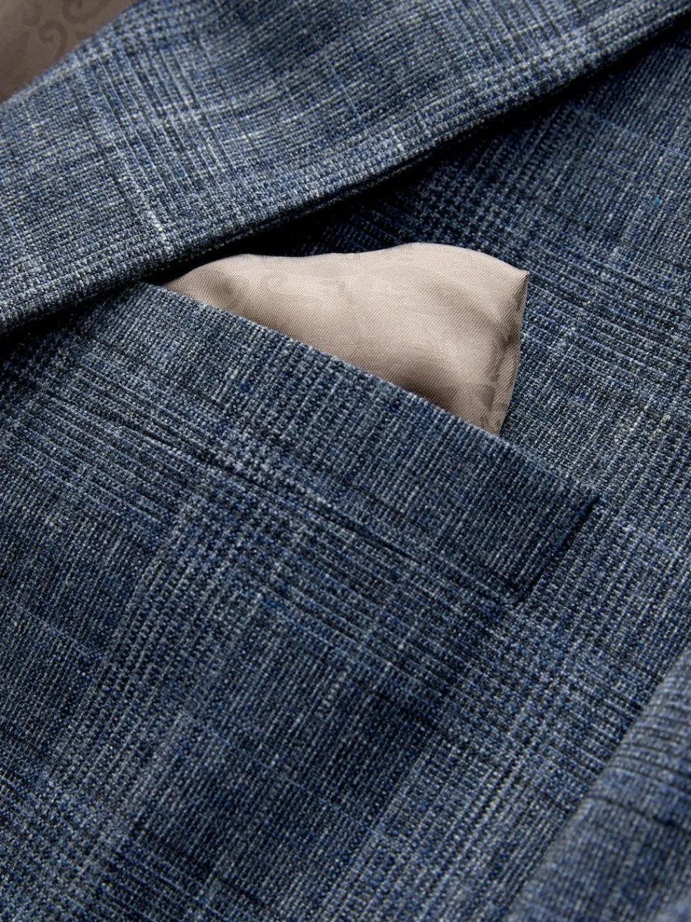 Next Regular Fit Trimmed Check Suit Jacket^ Occasionwear|Blue Suits