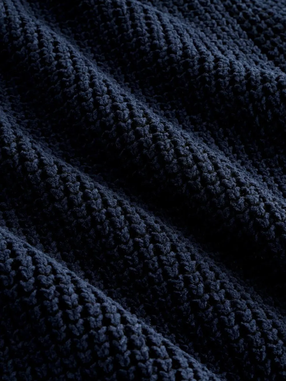 Discount Next Navy Blue Regular Fit Waffle Texture Chenille Zip Through Cardigan