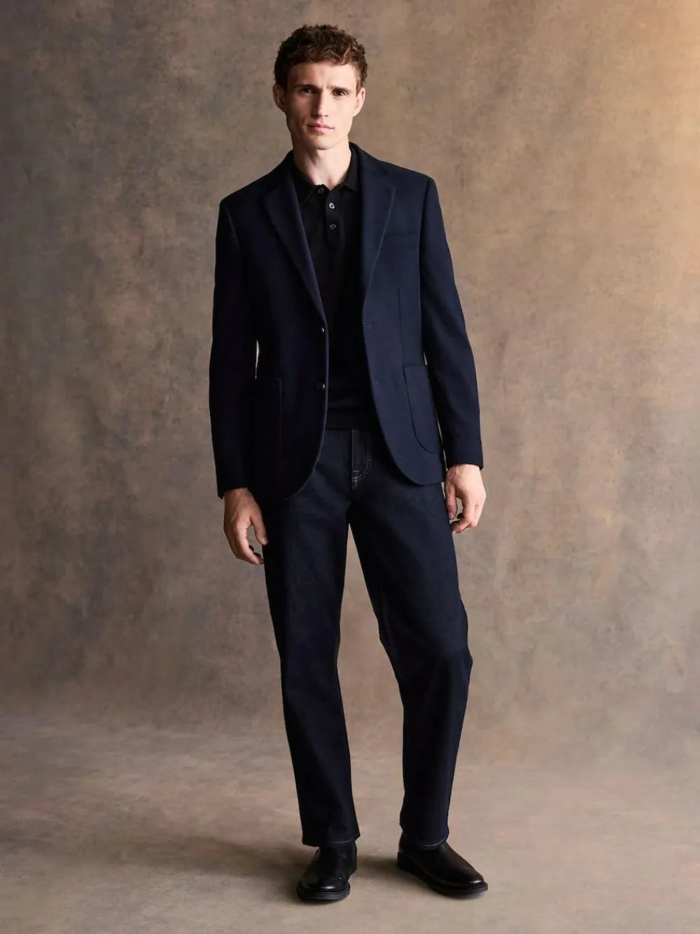 New Next Navy Blue Regular Fit Wool Rich Soft Touch Blazer