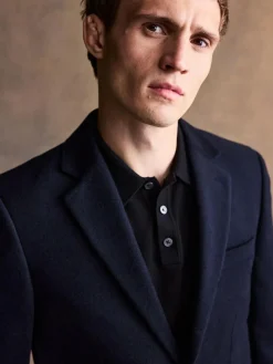 New Next Navy Blue Regular Fit Wool Rich Soft Touch Blazer