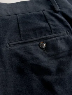 Hot Next Relaxed Fit Cotton Suit Trousers Navy Blue