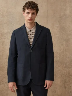 Clearance Next Relaxed Fit Cotton Suit Jacket Navy Blue