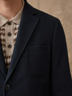 Clearance Next Relaxed Fit Cotton Suit Jacket Navy Blue