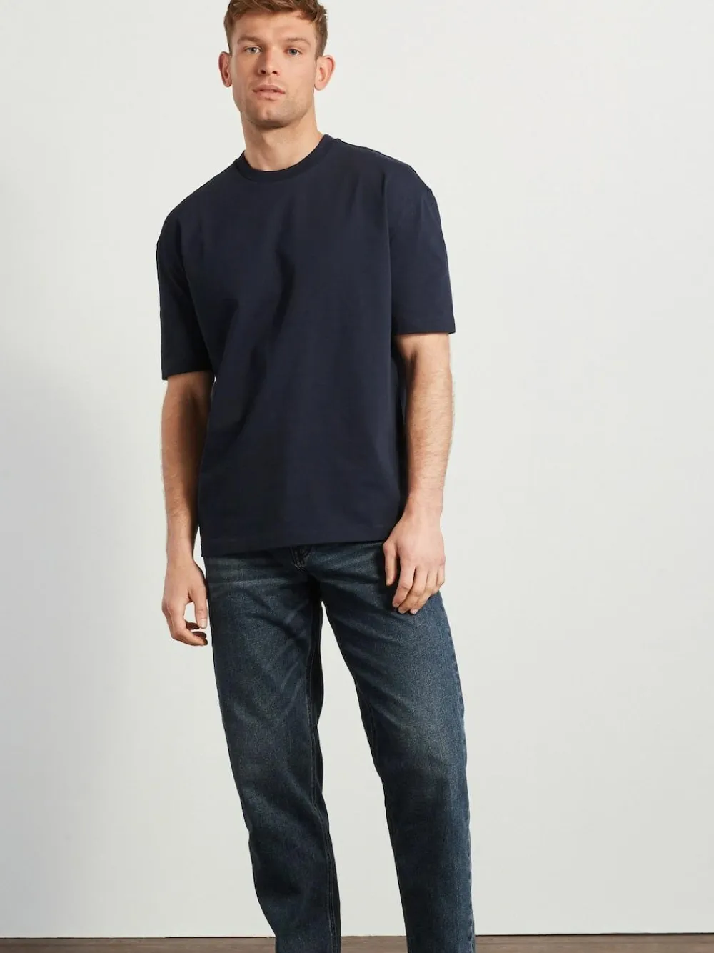 Discount Next Navy Blue Relaxed Fit Heavyweight T-Shirt
