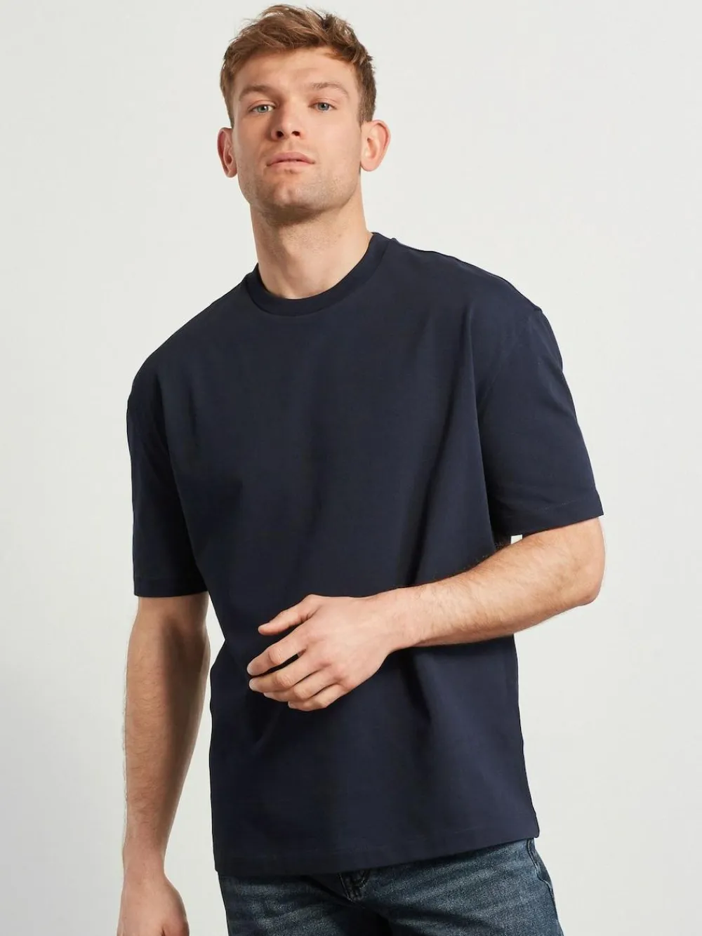 Discount Next Navy Blue Relaxed Fit Heavyweight T-Shirt