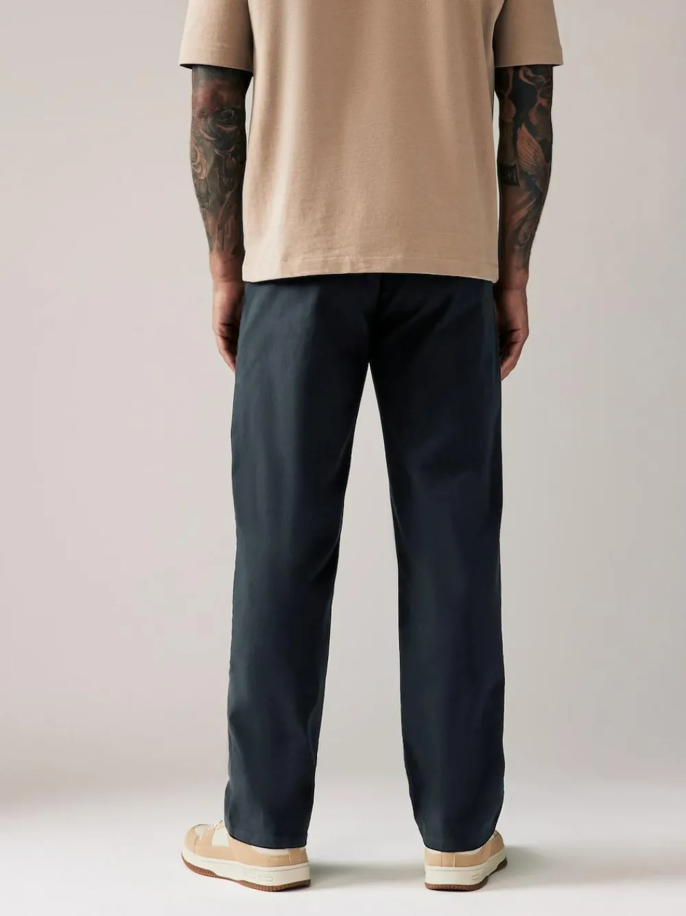 Next Navy Blue Relaxed Fit Stretch Chinos Trousers^ Pants & Chinos