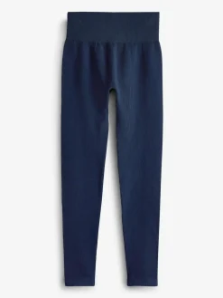 Online Next Navy Blue Ribbed Seamless High Waist Leggings