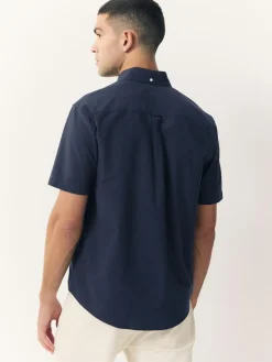Next Navy Blue Short Sleeve Oxford Shirt^ Shirts