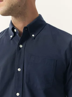 Next Navy Blue Short Sleeve Oxford Shirt^ Shirts