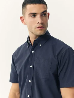 Next Navy Blue Short Sleeve Oxford Shirt^ Shirts