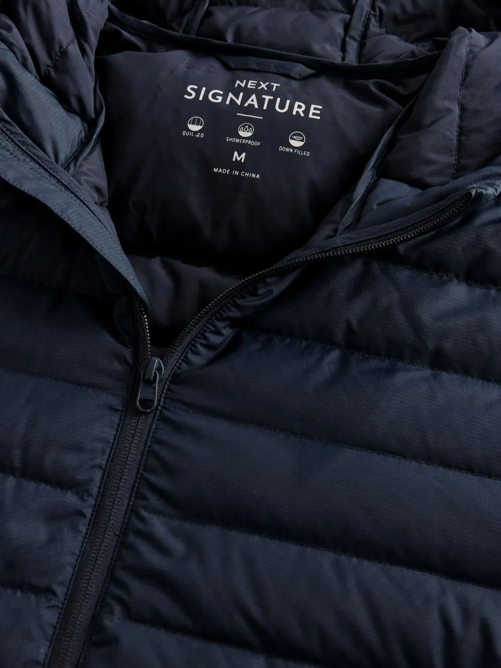 Discount Next Shower Resistant Lightweight Hooded Puffer Coat Jacket Navy Blue