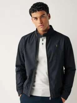 Outlet Next Shower Resistant Check Lining Harrington Jacket Navy Blue