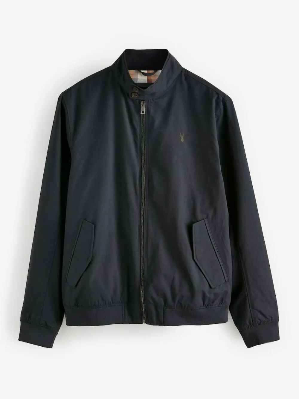 Outlet Next Shower Resistant Check Lining Harrington Jacket Navy Blue