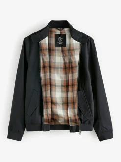 Outlet Next Shower Resistant Check Lining Harrington Jacket Navy Blue