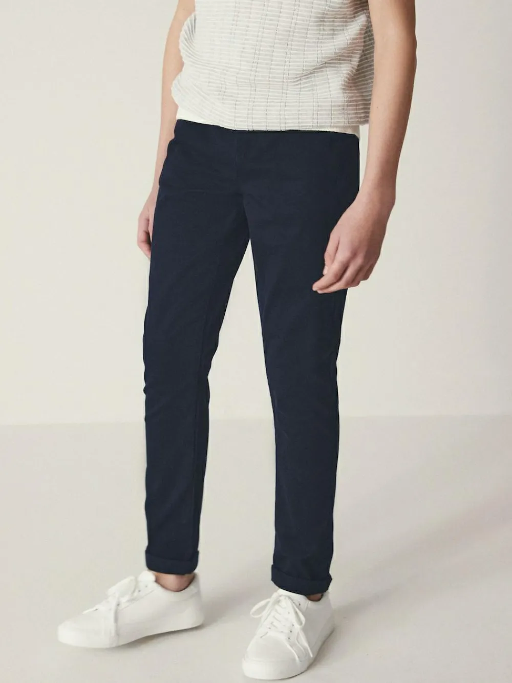 Discount Next Navy Blue Skinny Fit Stretch Chino Trousers (3-17yrs)