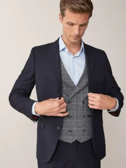 Best Next Skinny Fit Two Button Suit Jacket Navy Blue