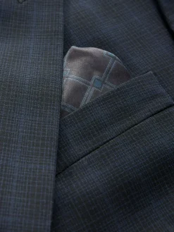 Clearance Next Navy Blue Slim Fit Check Suit Jacket