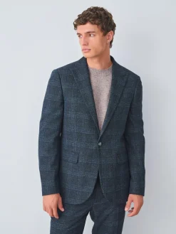 Next Navy Blue Slim Fit Check Suit Jacket^ Blue Suits