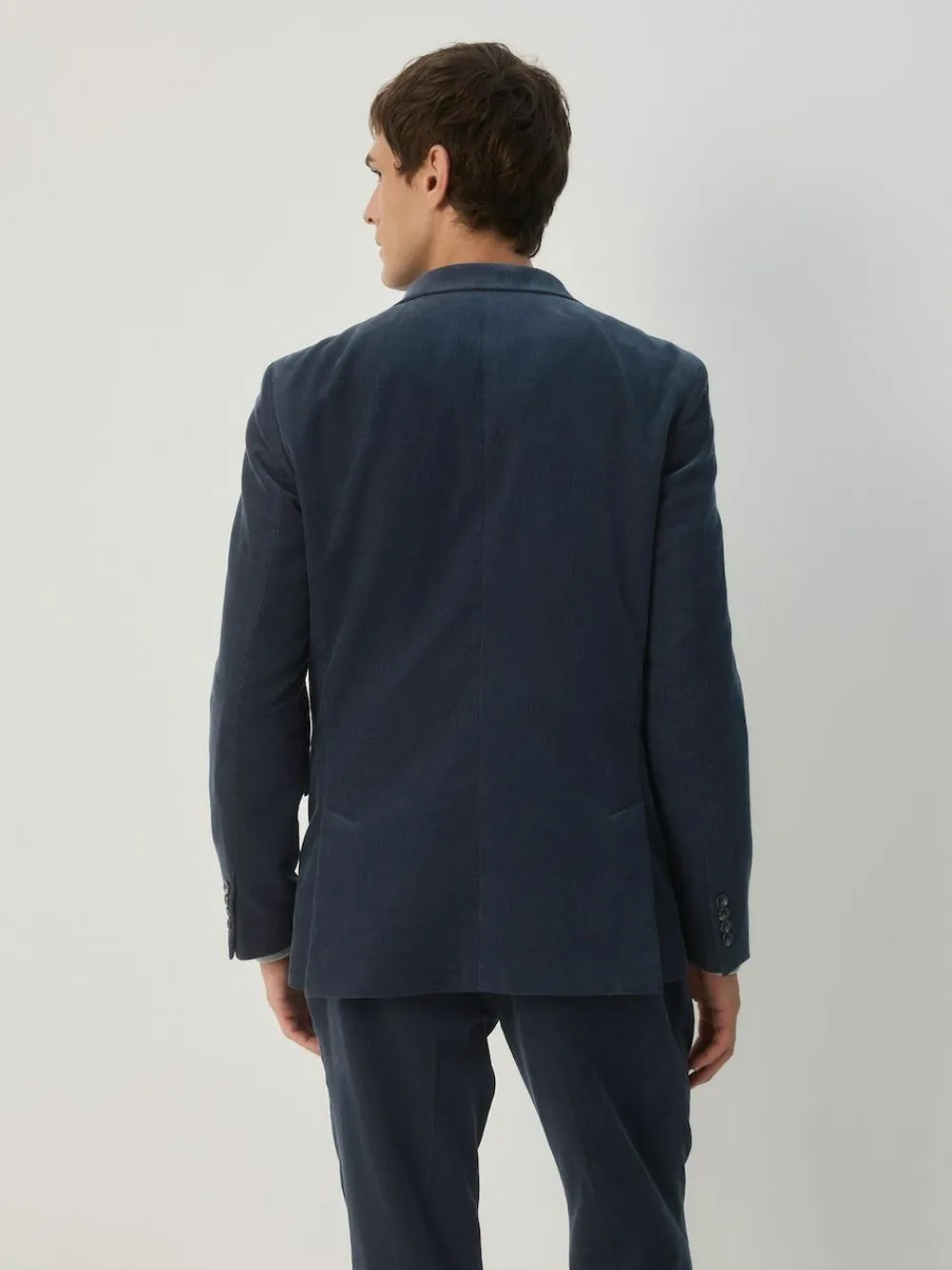 Hot Next Slim Fit Corduroy Suit Jacket Navy Blue