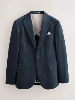 Hot Next Slim Fit Corduroy Suit Jacket Navy Blue