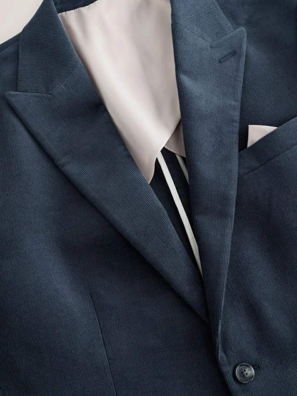 Hot Next Slim Fit Corduroy Suit Jacket Navy Blue