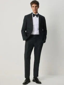 Next Navy Blue Slim Fit Jacquard Pattern Tuxedo Suit Jacket^ Blue Suits
