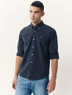 Clearance Next Navy Blue Slim Fit Long Sleeve Oxford Shirt
