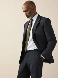 Outlet Next Slim Fit Signature Nova Fides 100% Italian Wool Suit Jacket Navy Blue