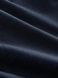 New Next Navy Blue Slim Fit Slim Fit Signature Marzotto 100% Italian Wool Check Suit Jacket
