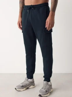 Outlet Next Slim Fit Slim Fit Brushback Heavyweight Cargo Joggers Navy Blue