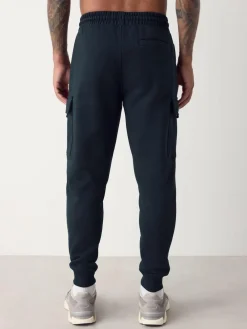 Outlet Next Slim Fit Slim Fit Brushback Heavyweight Cargo Joggers Navy Blue