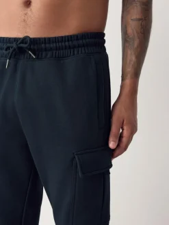 Outlet Next Slim Fit Slim Fit Brushback Heavyweight Cargo Joggers Navy Blue