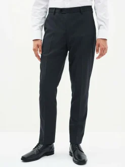 New Next Navy Blue Slim Fit Stretch Smart Trousers
