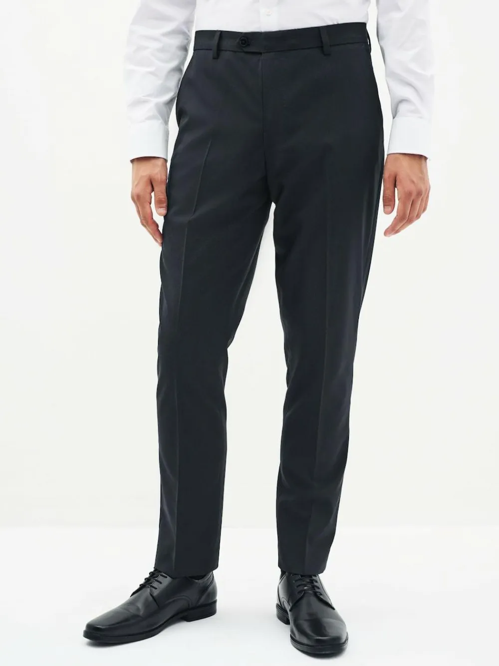 New Next Navy Blue Slim Fit Stretch Smart Trousers