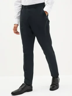 New Next Navy Blue Slim Fit Stretch Smart Trousers