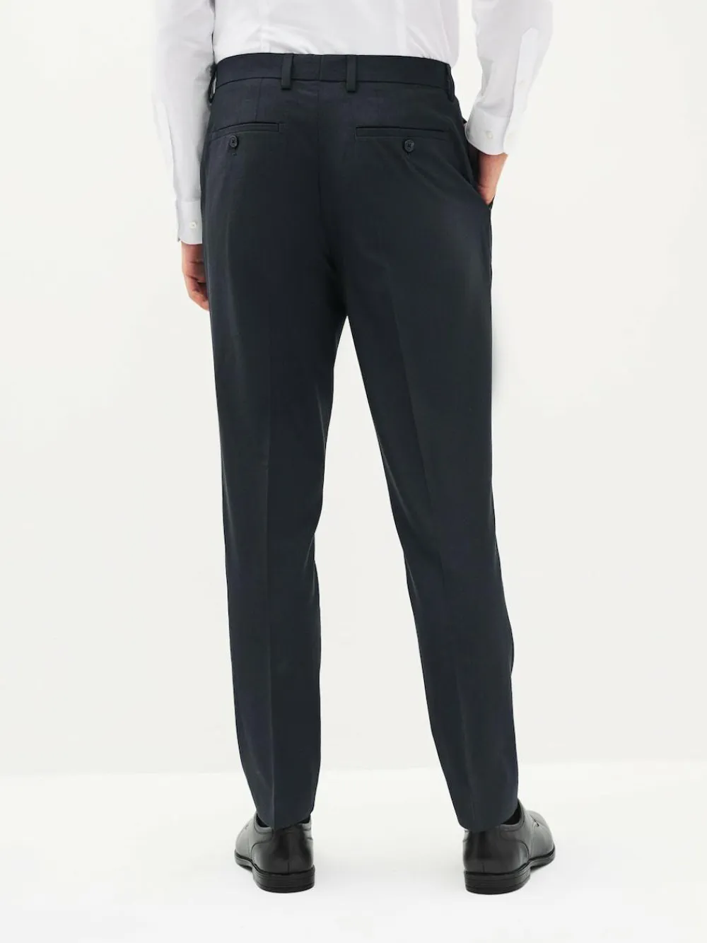 New Next Navy Blue Slim Fit Stretch Smart Trousers
