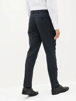 New Next Navy Blue Slim Fit Stretch Smart Trousers