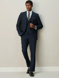 Next Slim Ft Check Suit Jacket^ Blue Suits