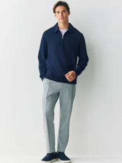 Next Soft Rib Texture Quarter Zip Neck Fleece^ Loungewear