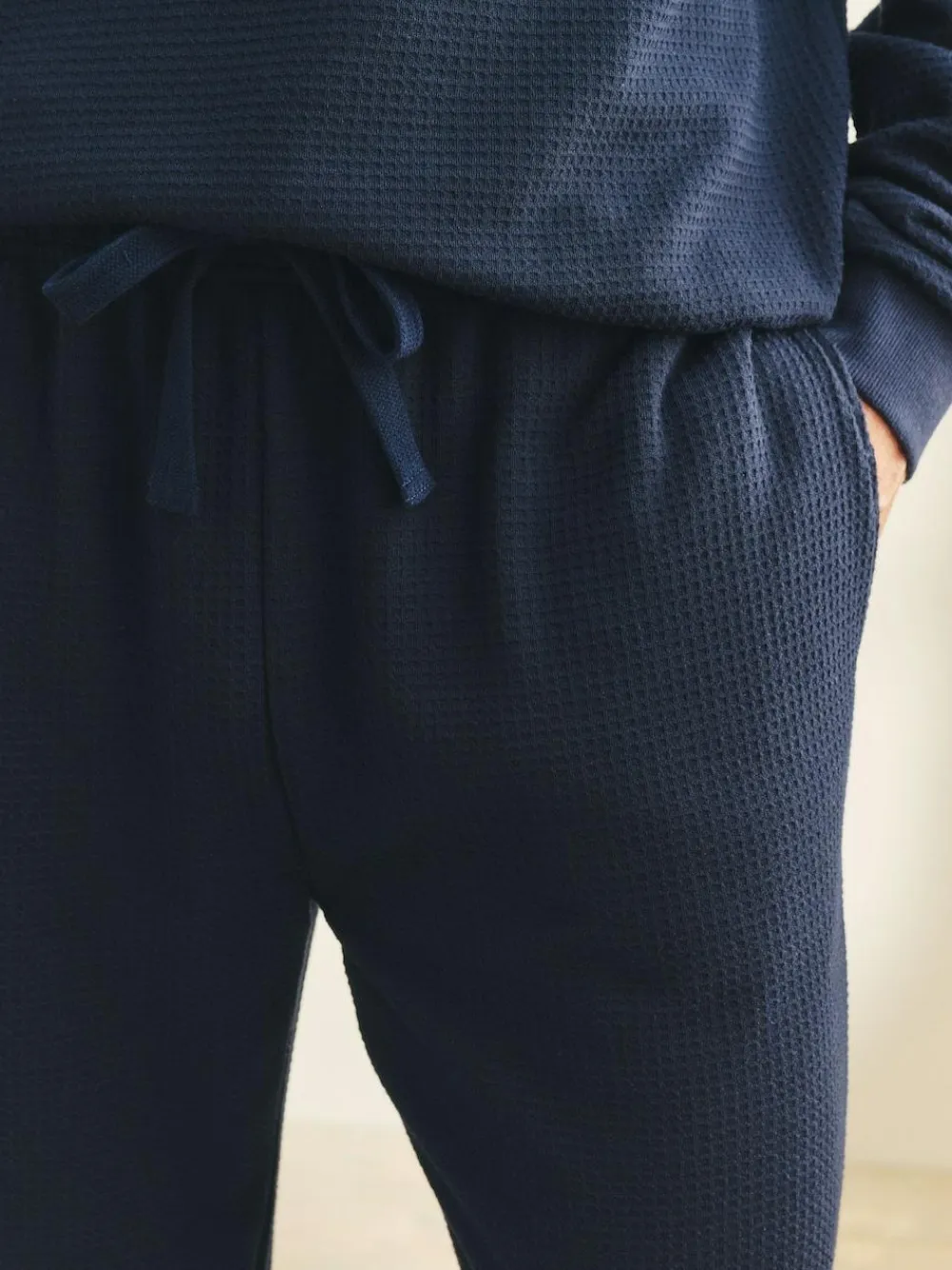 Outlet Next Soft Waffle Long Sleeve Pyjamas Set Navy Blue