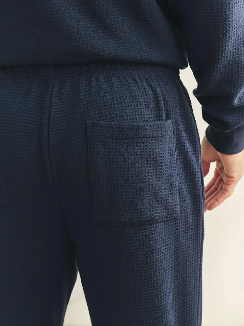 Outlet Next Soft Waffle Long Sleeve Pyjamas Set Navy Blue