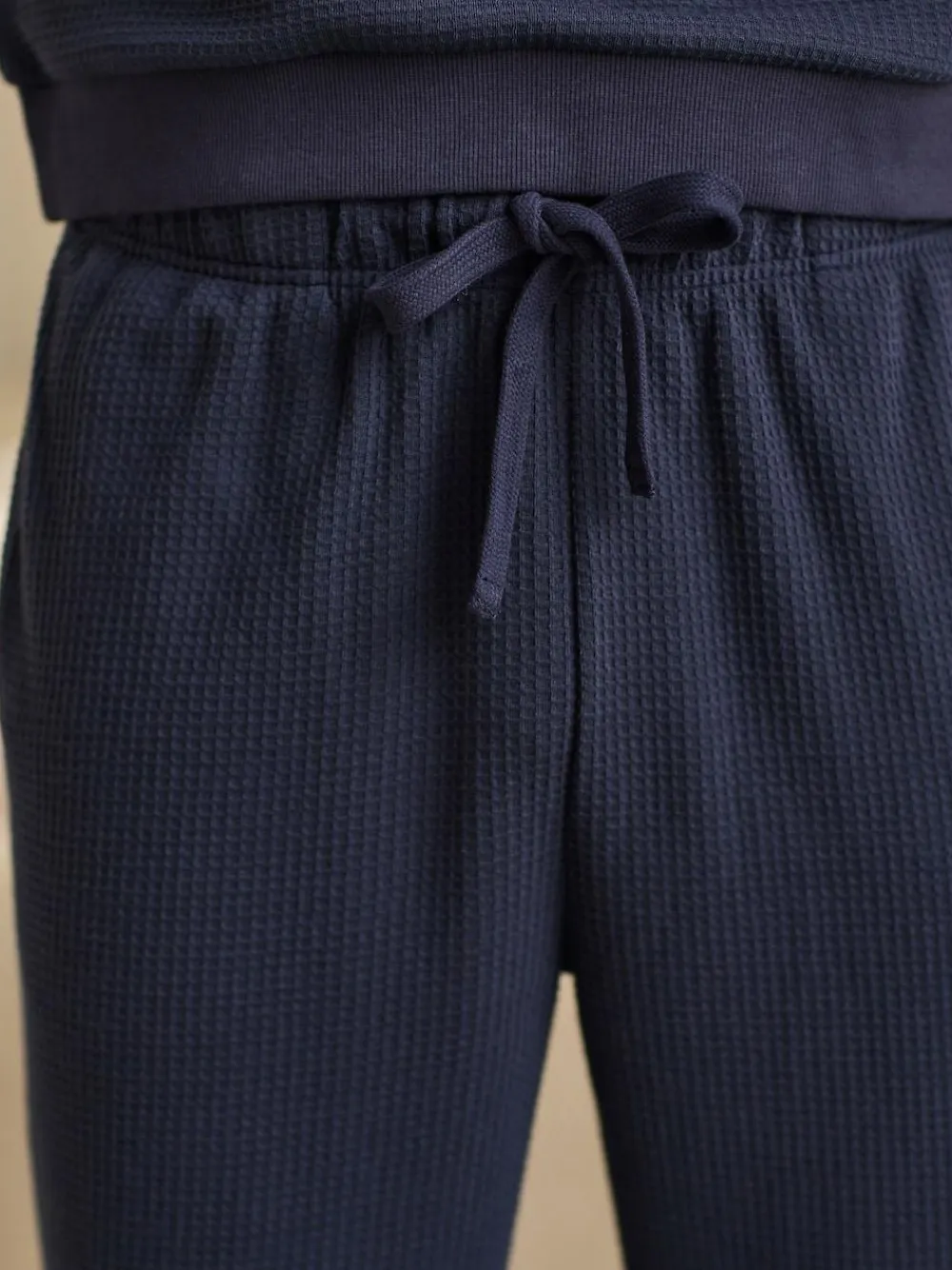 Outlet Next Soft Waffle Long Sleeve Pyjamas Set Navy Blue