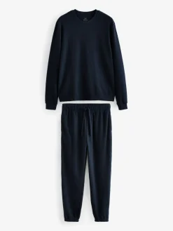 Outlet Next Soft Waffle Long Sleeve Pyjamas Set Navy Blue