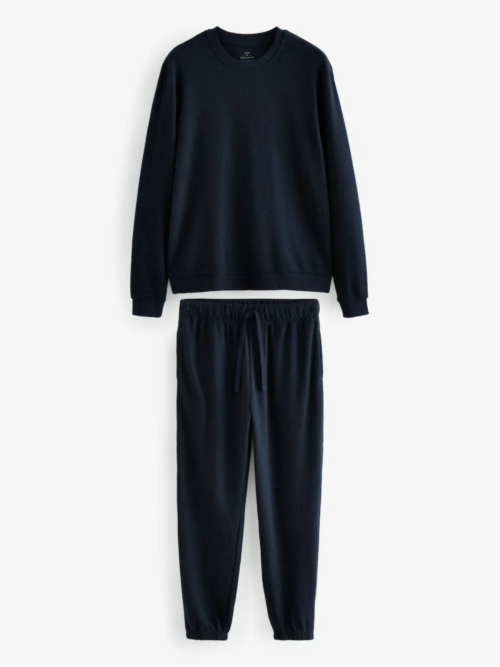 Outlet Next Soft Waffle Long Sleeve Pyjamas Set Navy Blue