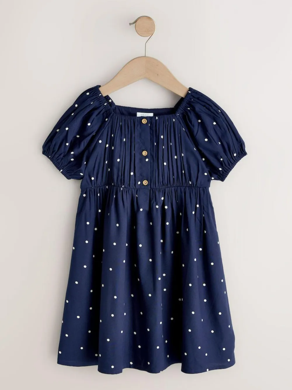 Best Next Short Sleeve Dress (3-16yrs) Navy Blue Spot